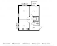 2-комнатная квартира площадью 52.9 кв.м, Саларьево д, Новая 2-я ул, 23с1 | цена 6 855 840 руб. | www.metrprice.ru