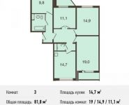 3-комнатная квартира площадью 81 кв.м, Рождественская ул., 29 | цена 8 523 000 руб. | www.metrprice.ru