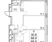 2-комнатная квартира площадью 68.9 кв.м, Автозаводская ул., 23С118 | цена 12 497 771 руб. | www.metrprice.ru