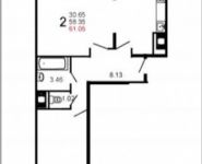 2-комнатная квартира площадью 59 кв.м, Шестая ул. | цена 3 853 367 руб. | www.metrprice.ru