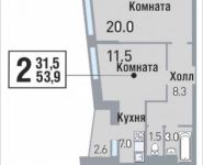 2-комнатная квартира площадью 53.9 кв.м, улица Саморы Машела, 5 | цена 7 330 400 руб. | www.metrprice.ru