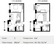 3-комнатная квартира площадью 89.6 кв.м, Липовая улица, 3 | цена 8 868 527 руб. | www.metrprice.ru