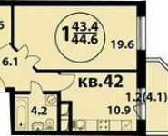 1-комнатная квартира площадью 44.6 кв.м в ЖК "Изумрудная 24", Изумрудная ул., 24 | цена 7 894 200 руб. | www.metrprice.ru