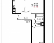 2-комнатная квартира площадью 61.1 кв.м, Шестая ул., 15 | цена 3 949 190 руб. | www.metrprice.ru