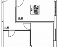 3-комнатная квартира площадью 71.82 кв.м, 2-я Муравская, корп.7 | цена 8 243 858 руб. | www.metrprice.ru