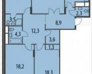 4-комнатная квартира площадью 130.2 кв.м, Олимпийский проспект, с10 | цена 33 013 251 руб. | www.metrprice.ru