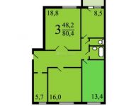 3-комнатная квартира площадью 80.4 кв.м, Саморы Машела ул., 4К1 | цена 14 990 000 руб. | www.metrprice.ru