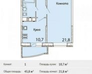 1-комнатная квартира площадью 45.8 кв.м, улица Труда, 2 | цена 2 796 850 руб. | www.metrprice.ru