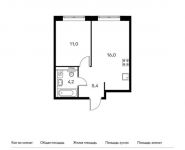 1-комнатная квартира площадью 36.6 кв.м, Боровское ш, вл. 2 | цена 5 848 680 руб. | www.metrprice.ru