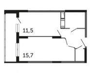 1-комнатная квартира площадью 41.2 кв.м, Северное шоссе, д.4 | цена 2 463 760 руб. | www.metrprice.ru