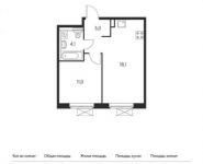 1-комнатная квартира площадью 38.2 кв.м, Ленинский проспект, 20 | цена 5 302 160 руб. | www.metrprice.ru