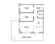 3-комнатная квартира площадью 89.57 кв.м,  | цена 10 748 400 руб. | www.metrprice.ru