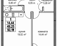 1-комнатная квартира площадью 50.19 кв.м, Автозаводская, 23, корп.1 | цена 11 728 800 руб. | www.metrprice.ru