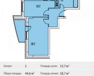 1-комнатная квартира площадью 44.6 кв.м, Хлебозаводская улица, 28к1 | цена 2 809 800 руб. | www.metrprice.ru