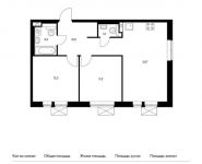 2-комнатная квартира площадью 59.7 кв.м, | цена 6 071 490 руб. | www.metrprice.ru