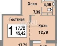 1-комнатная квартира площадью 45.4 кв.м,  | цена 8 700 000 руб. | www.metrprice.ru