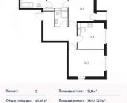 2-комнатная квартира площадью 65 кв.м, Ракетчиков ул., 58 | цена 4 822 335 руб. | www.metrprice.ru