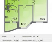 2-комнатная квартира площадью 63.9 кв.м, Гагарина пр-т, 5/5 | цена 5 060 320 руб. | www.metrprice.ru