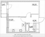 1-комнатная квартира площадью 40.03 кв.м, Лазоревый пр., 3 | цена 7 437 574 руб. | www.metrprice.ru