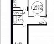 2-комнатная квартира площадью 49 кв.м, Просвещения ул., 13К1 | цена 3 542 900 руб. | www.metrprice.ru