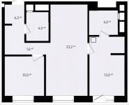2-комнатная квартира площадью 62.56 кв.м, Заречная, 4Бс3 | цена 14 388 800 руб. | www.metrprice.ru