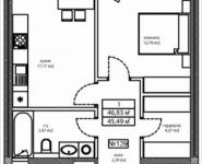 1-комнатная квартира площадью 46.8 кв.м, Автозаводская ул., 23к2 | цена 11 092 341 руб. | www.metrprice.ru