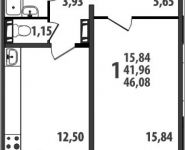 1-комнатная квартира площадью 46 кв.м, Железнодорожная ул. | цена 3 041 280 руб. | www.metrprice.ru