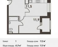 1-комнатная квартира площадью 42.1 кв.м, Головинское ш., 5 | цена 8 209 500 руб. | www.metrprice.ru