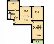 3-комнатная квартира площадью 73.8 кв.м, Дубнинская улица, 32к5 | цена 10 200 000 руб. | www.metrprice.ru