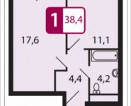 1-комнатная квартира площадью 38.4 кв.м, Северный Квартал, 1 | цена 2 611 200 руб. | www.metrprice.ru