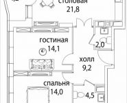 3-комнатная квартира площадью 69 кв.м, Юго-Восточный административный округ, район Лефортово, жилой квартал Символ, к4 | цена 13 220 500 руб. | www.metrprice.ru