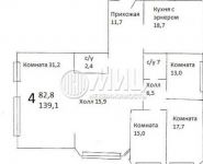 4-комнатная квартира площадью 139.1 кв.м, Болотниковская ул., 7К1 | цена 29 500 000 руб. | www.metrprice.ru