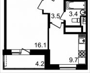 1-комнатная квартира площадью 35.6 кв.м, проспект Астрахова, 2 | цена 3 524 400 руб. | www.metrprice.ru