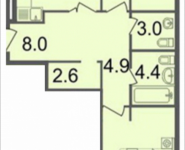 3-комнатная квартира площадью 85.4 кв.м, Серебрякова, 11-13, корп.2 | цена 12 254 900 руб. | www.metrprice.ru