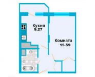 1-комнатная квартира площадью 34.9 кв.м, Рябиновая ул. | цена 2 478 610 руб. | www.metrprice.ru