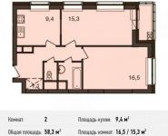 2-комнатная квартира площадью 58.3 кв.м, Акуловская улица, 23 | цена 10 600 293 руб. | www.metrprice.ru