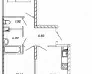 2-комнатная квартира площадью 56.8 кв.м, Дружбы, корп.29 | цена 4 038 480 руб. | www.metrprice.ru