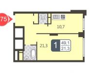 1-комнатная квартира площадью 49.1 кв.м в ЖК "Богородский", бульвар Маршала Рокоссовского, 6к1А | цена 8 375 000 руб. | www.metrprice.ru
