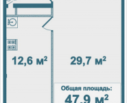 1-комнатная квартира площадью 47.9 кв.м, Парусная, 3 | цена 4 499 682 руб. | www.metrprice.ru