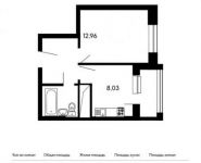 1-комнатная квартира площадью 32.4 кв.м, Ленинский проспект, 20 | цена 5 208 258 руб. | www.metrprice.ru