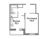 1-комнатная квартира площадью 38.9 кв.м,  | цена 2 709 307 руб. | www.metrprice.ru