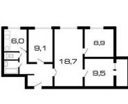 3-комнатная квартира площадью 63 кв.м, Пролетарский просп., 2 | цена 8 600 000 руб. | www.metrprice.ru