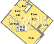 1-комнатная квартира площадью 50.6 кв.м,  | цена 6 250 000 руб. | www.metrprice.ru