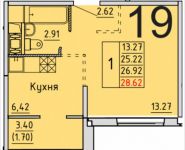 1-комнатная квартира площадью 28.62 кв.м, деревня Лопатино, корп.20 | цена 2 304 124 руб. | www.metrprice.ru