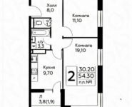 2-комнатная квартира площадью 51 кв.м в ЖК "Южное Бунино",  | цена 5 147 320 руб. | www.metrprice.ru