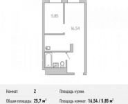 2-комнатная квартира площадью 25.7 кв.м, Комдива Орлова ул., ВЛ1 | цена 3 816 450 руб. | www.metrprice.ru