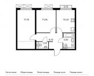 2-комнатная квартира площадью 52.6 кв.м, Заречная ул, вл.2/1 | цена 12 434 640 руб. | www.metrprice.ru