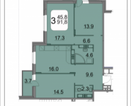 3-комнатная квартира площадью 91.6 кв.м, 9 мая, 12Б | цена 8 060 800 руб. | www.metrprice.ru