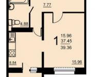 1-комнатная квартира площадью 39.36 кв.м, 5-й микрорайон, 18 | цена 2 206 325 руб. | www.metrprice.ru