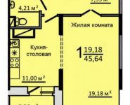 1-комнатная квартира площадью 45 кв.м, Лучистая улица, 5А | цена 3 097 861 руб. | www.metrprice.ru